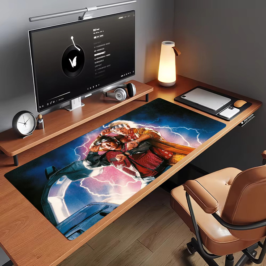 Großes Gamer-Mauspad Zurück in die Zukunft in Multicolour, rutschfeste Schreibtischunterlage für Laptop und Büro - Bild 2