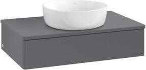 V&B Waschtischunterschrank Antao ohne Frontstruktur in Anthrazit, B/T/H: 80 x 50 x 19 cm - Bild 1