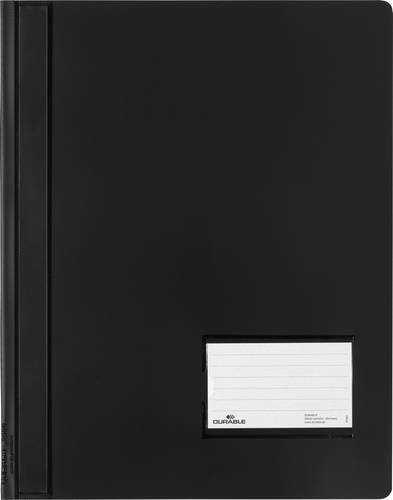 Durable Schnellhefter DURALUX 268001 Schwarz DIN A4 mit Beschriftungsfenster und Einreißschutz - Bild 1