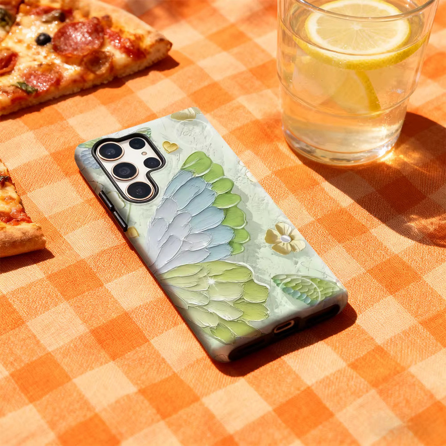 Glänzende Handyhülle mit Schmetterlings- und Blumen-Design für Samsung Galaxy S25 Ultra, S24 und S23 Ultra Plus in Multicolour - Bild 2