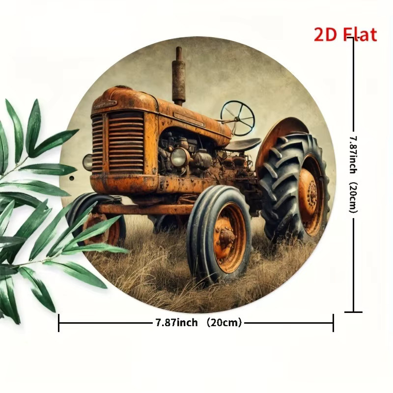 Rundes Typenschild aus Zinnmetall im Retro-LKW-Design von Potdemiel zur Wanddekoration im Landhausstil - Bild 3