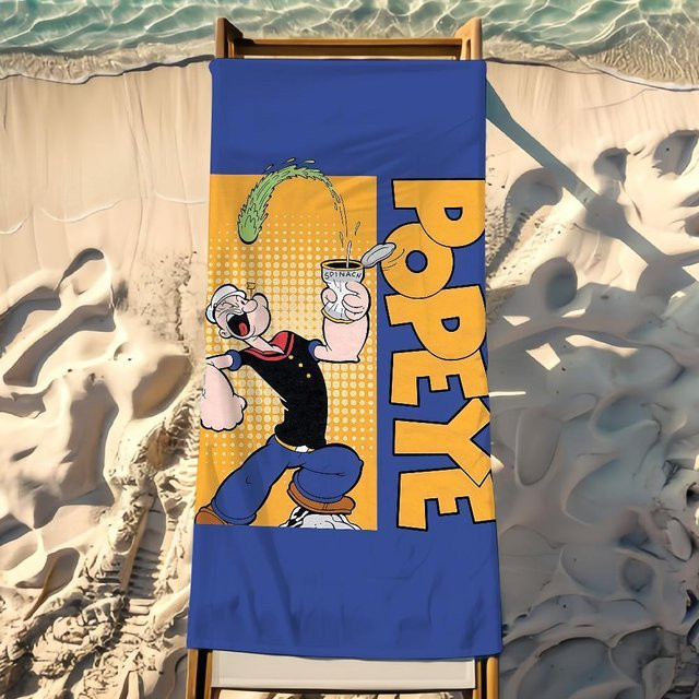 JMG Household Supplies Cartoon P-Popeye Strandtuch aus Mikrofaser, Mehrfarbig, B/H: 40 x 70 cm - Bild 1