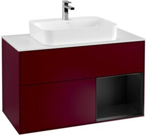 V&B Finion Waschtischunterschrank mit LED-Beleuchtung und Regalfach in Weiß, Breite: 100 cm - Bild 1