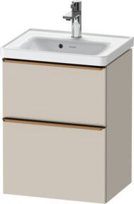 Duravit Waschtischunterschrank D-Neo in Beige Matt mit Türen und Schubladen, B/T/H: 48,4 x 37,2 x 62,5 cm - Bild 1
