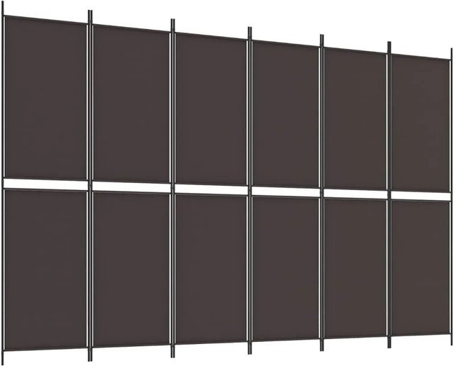 vidaXL Paravent aus Stoff in Braun, 6-teilig, B x H: 300 x 200 cm - Bild 1