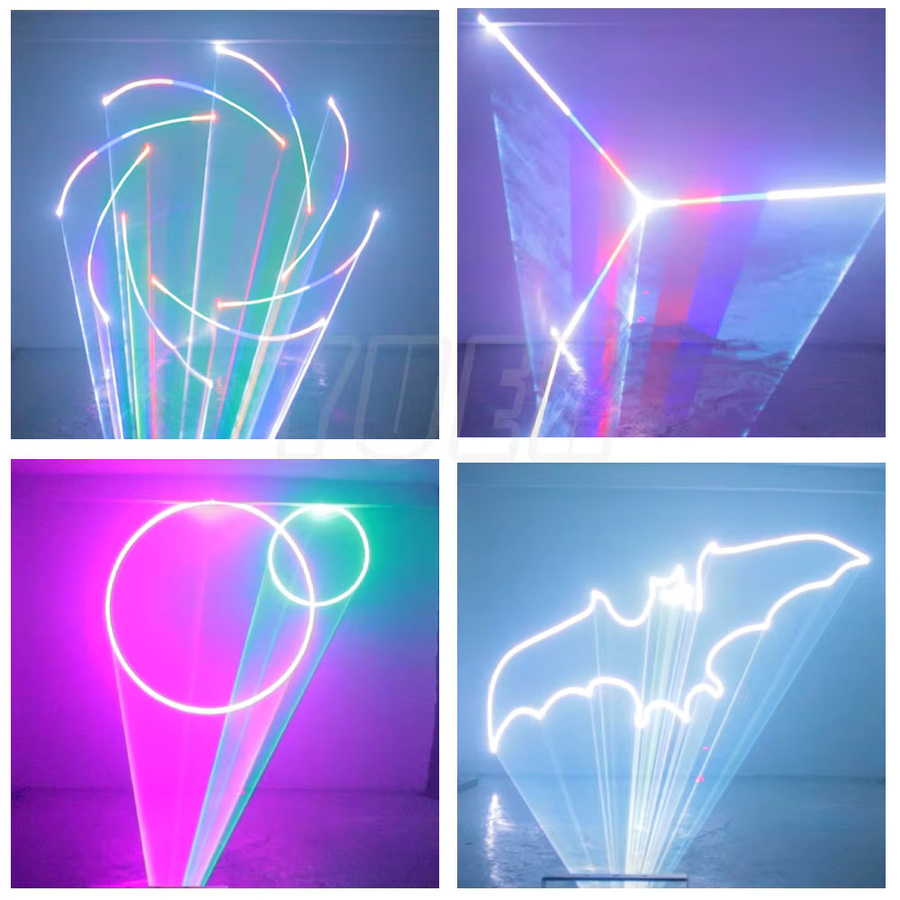 Yuer RGB Laser-Strahlenprojektor mit Bluetooth und App-Steuerung, 15W Party-Disco-Beleuchtung in Schwarz, Multicolour - Bild 3