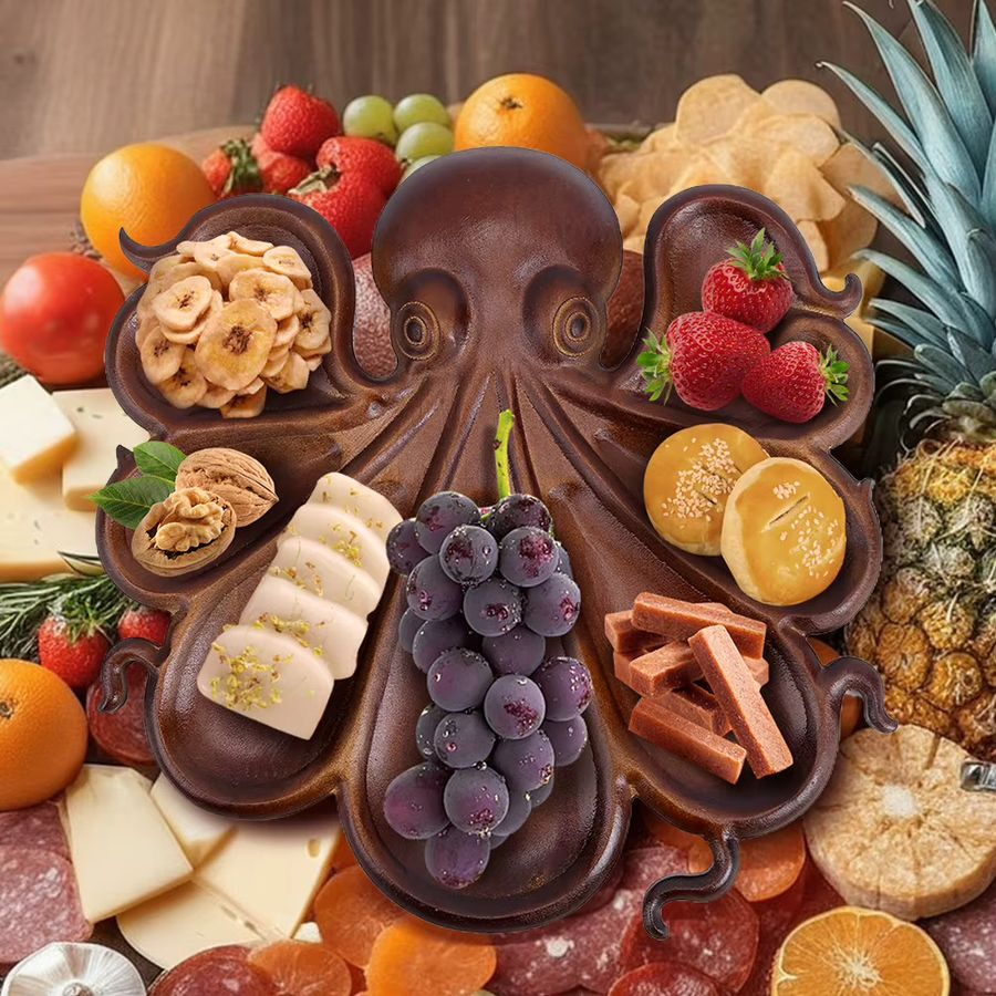 APWIKOGER Oktopus-Charcuterie-Teller mit Tiermotiv als Serviertablett für Käse, Fleisch und Obst - Bild 3