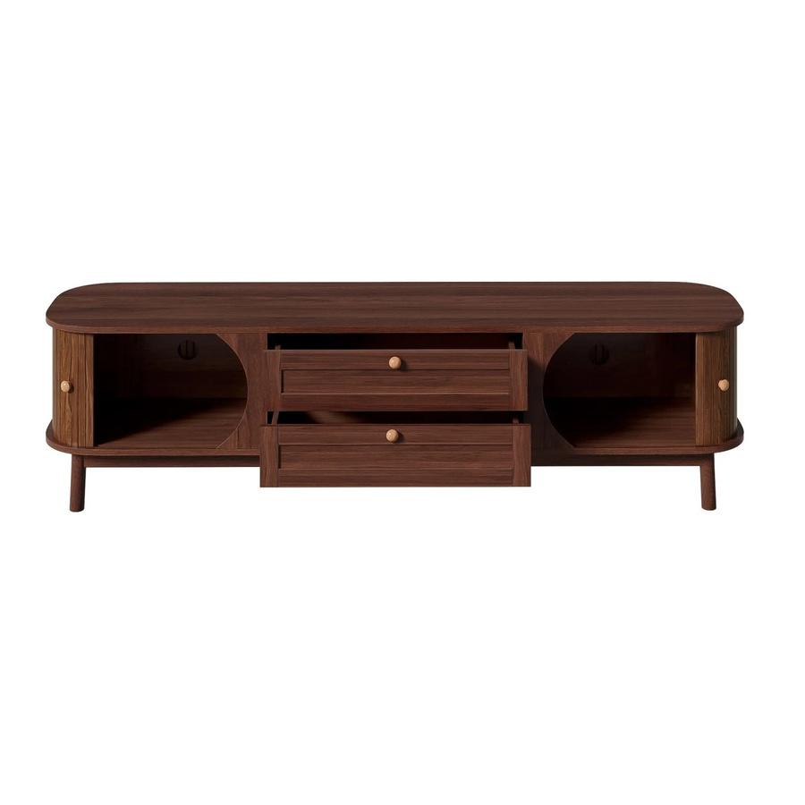 okwish TV Schrank in Braun mit Holzoptik und Schubladen für dein Wohnzimmer, B/T/H: 170 x 39,5 x 46 cm - Bild 2