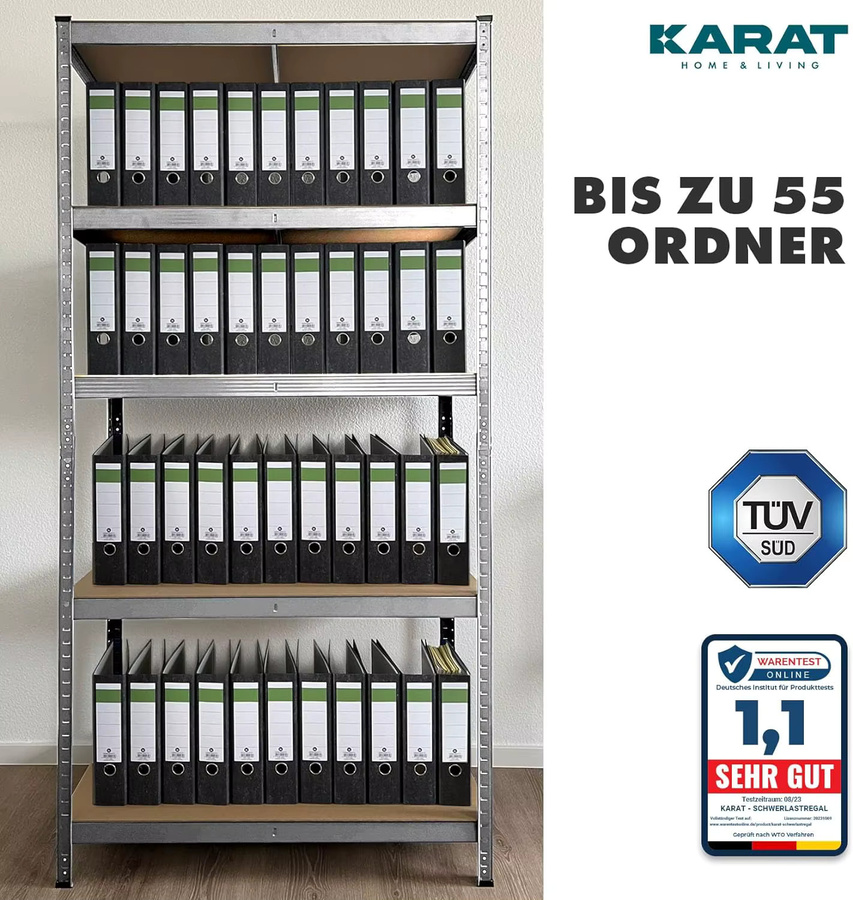 Floordirekt Lakota Schwerlastregal 2er Set mit Werkbank aus Metall in Blau - Bild 4