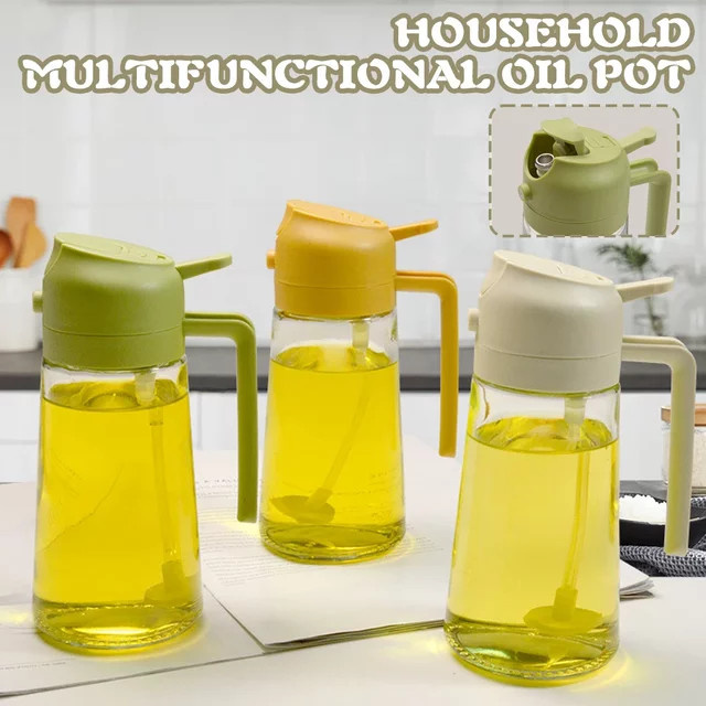 Aihogard 2-in-1 Ölsprühflasche und Speiseölspender in Rundform für Luftfritteuse, Salat und Backen, 450 ml oder 600 ml - Bild 1