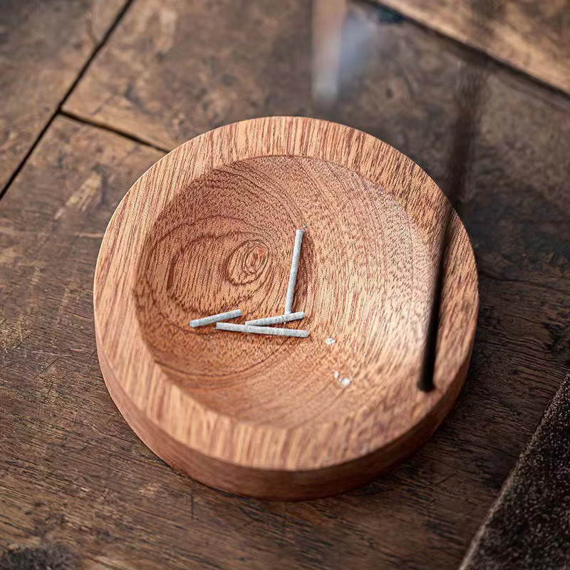 YXYMCF Upside Down Räuchergefäß aus Metall mit Holzsockel für Räucherstäbchen im Zen-Stil - Bild 4