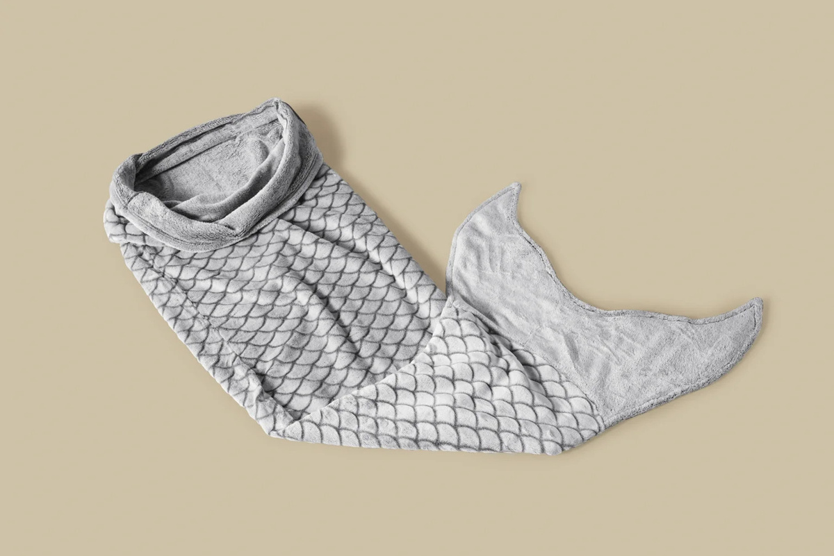 LIVARNO Kuscheldecke Meerjungfrau, Anthrazit, B: 60 cm, L: 180 cm - Bild 3