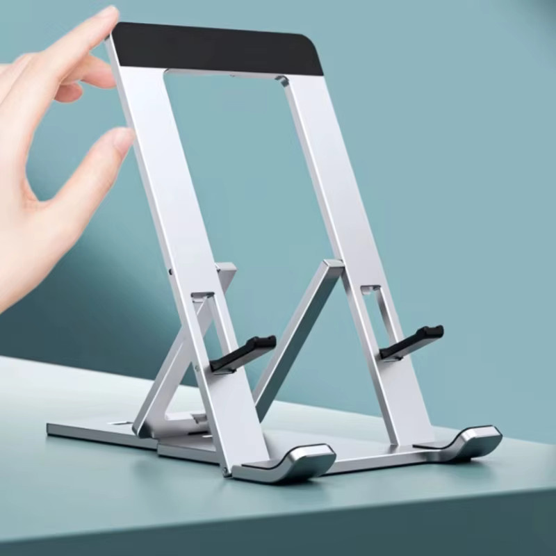 Verstellbarer faltbarer Handyhalter aus Aluminiumlegierung für iPhone und iPad in Gold oder Silber - Bild 4