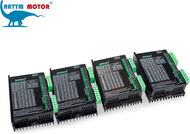 POWACE CNC-Treiber DM556S 2-Phasen-Schrittmotortreiber 20-50VDC 1-6,0A für Nema17 Nema23 Nema24 Schrittmotoren, Schwarz - Bild 1