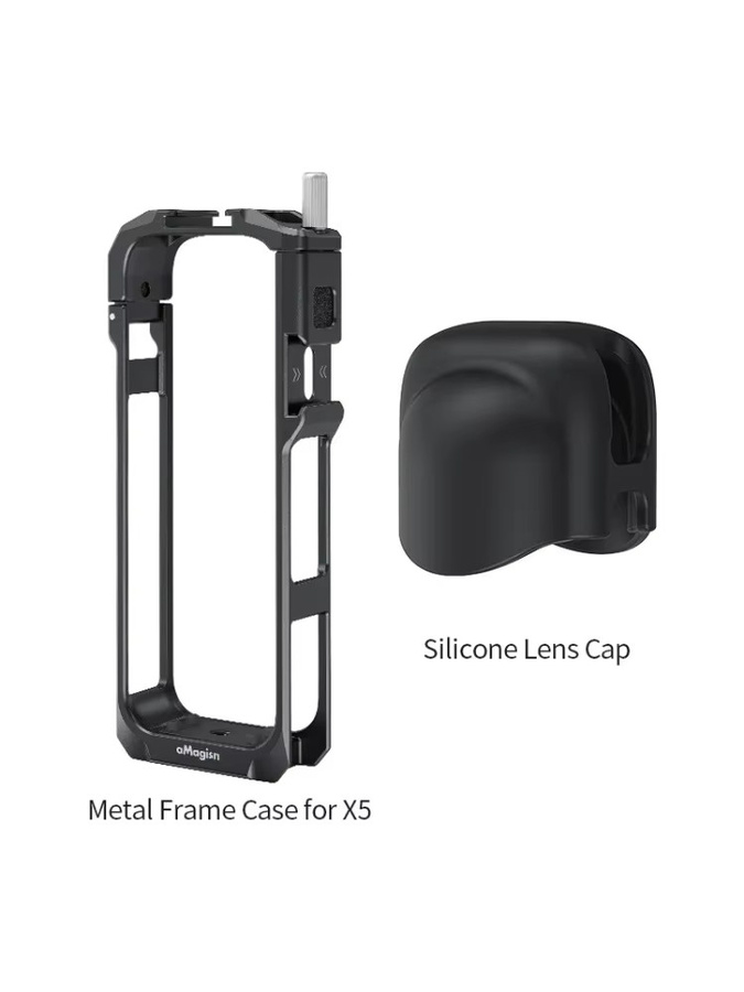 Ykoree Kamerakäfig für Insta360 X5 aus Legierungsmetall mit Objektivdeckel und Rauschunterdrückungsschaum, Schwarz - Bild 6