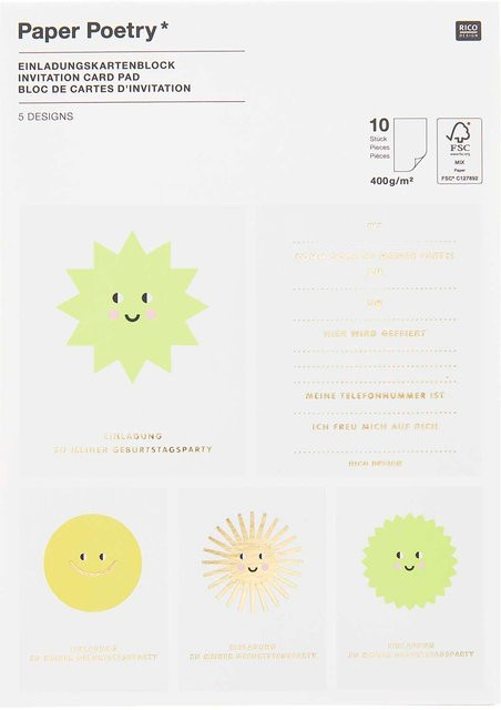 Rico Design Paper Poetry Einladungskarten Happy Birthday - Bild 1