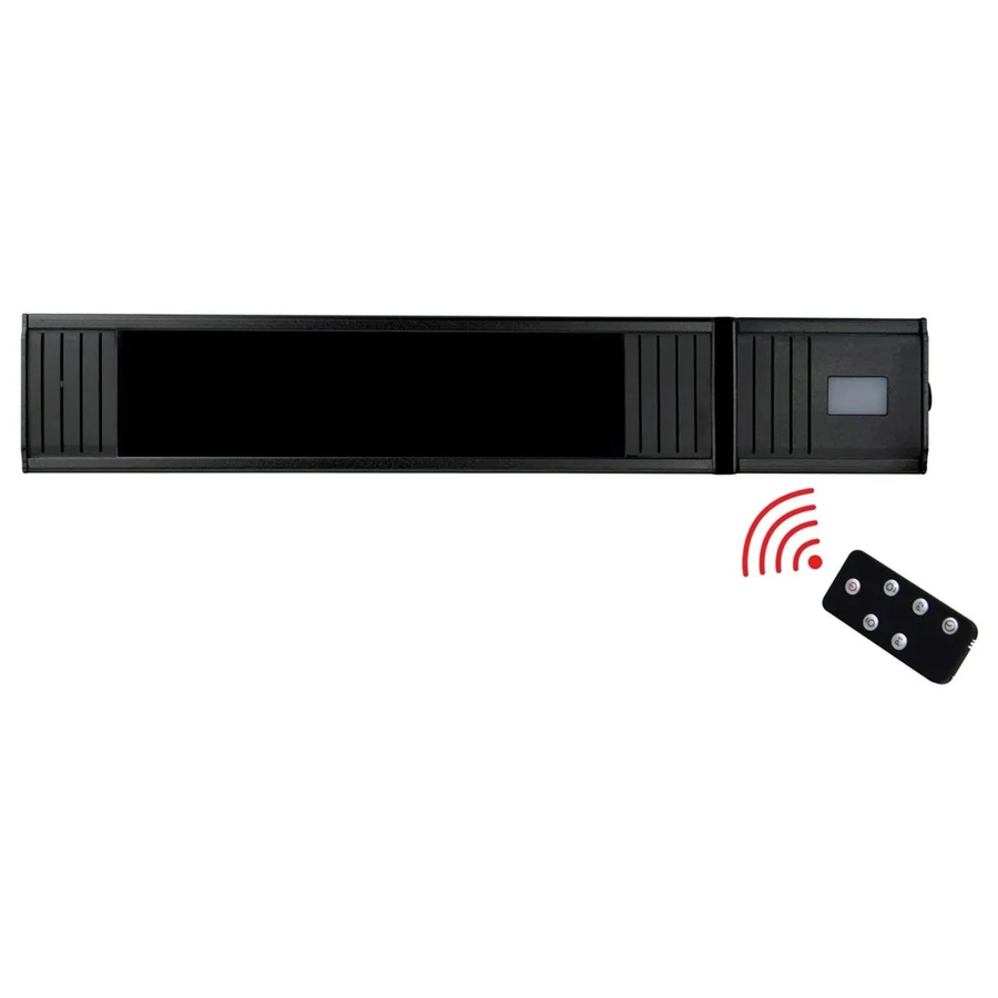 Heizstrahler Infrae 1500 W mit Glasabdeckung und Fernbedienung, Schwarz, BxH: 54 x 9,5 cm - Bild 3
