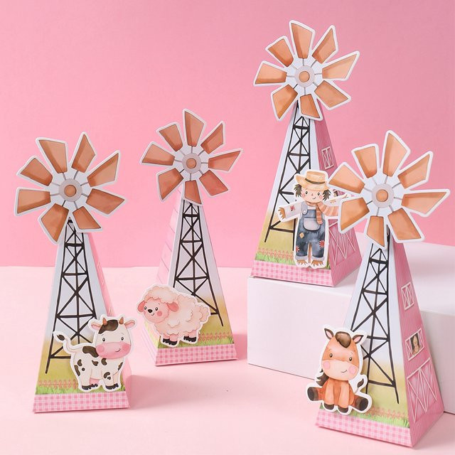 Dreieckige Candy Box aus Papier für Geburtstag und Party mit Motiven wie Erdbeere, Einhorn, Schmetterling oder Fahrzeug in Mehrfarbig - Bild 1
