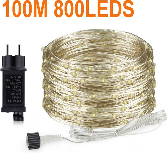 MALITAI LED Lichterkette aus Kupferdraht in Warmweiß für Weihnachten, Hochzeit und Schlafzimmer mit EU-Stecker 220V - Bild 1