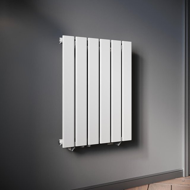 SONNI Design Badheizkörper vertikaler Flachpaneelheizkörper aus Stahl, Farbe: Weiß, B/H: 60,0 x 46,5 cm - Bild 1