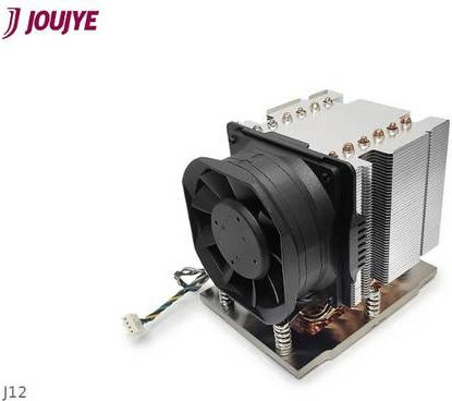 Dynatron J12 CPU-Kühler für AMD SP5 Genoa, Aktiv-Lüfter mit Aluminiumlamellen und Kupfer-Heatpipes, Silber/Schwarz - Bild 2