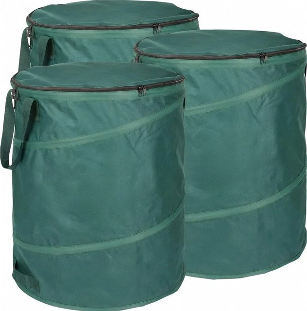 TTL GARDEN Pop Up Laubsack DELUXE 3er Set, grün, 160 l pro Sack, selbststehend mit Deckel - Bild 1
