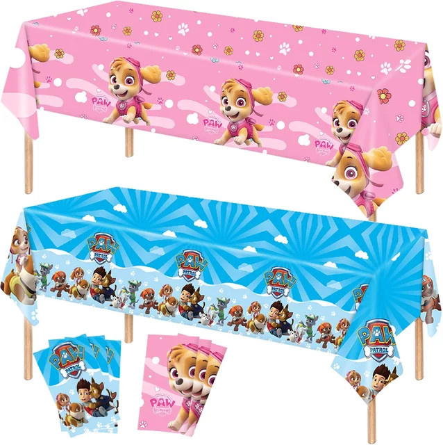 Paw Patrol Tischdecke Dekoration in Rosa und Blau für Kindergeburtstage und Babypartys - Bild 1
