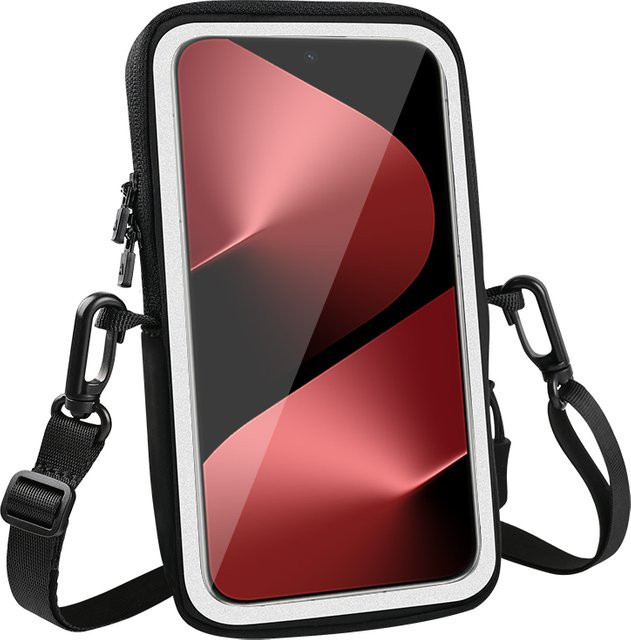Haissky Touchscreen-Handytasche mit verstellbarem Umhängeband und Aufbewahrungstasche für iPhone 17 16 15 14 13 Pro Max Air Plus, Schwarz - Bild 1