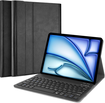 Just in Case Premium Bluetooth Keyboard Cover Qwertz Tablet-Hülle für iPad Air 11 2025 und iPad Air 11 2024, Schwarz - Bild 1