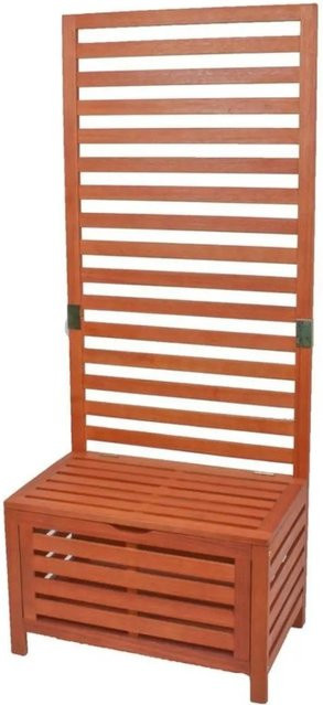 DELUKE Balkon-Sichtschutz TAMAS als Bank mit Stauraum aus Eukalyptus Natur, B/H/T: 180 x 76 x 45 cm - Bild 1
