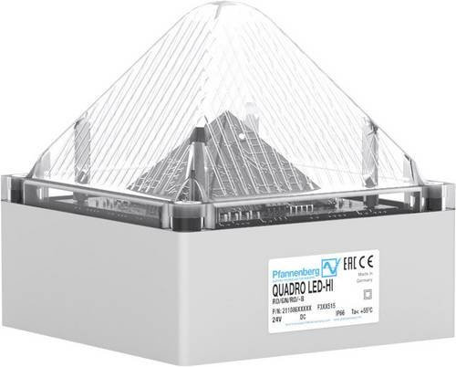 Pfannenberg Signalleuchte QUADRO LED HI 90-253 AC CL 21108641000 in Klar mit Blitzlicht, Blinklicht und Dauerlicht 230 V/AC - Bild 1