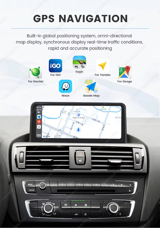 MEKEDE QLED Autoradio mit 10,25 Zoll Display für BMW 1er, 2er, 3er, 4er Serie F20, F21, F22, F30, F32, F34, F36 (2013–2017) NBT-Systeme, kabelloses CarPlay und Android Auto, Schwarz - Bild 2
