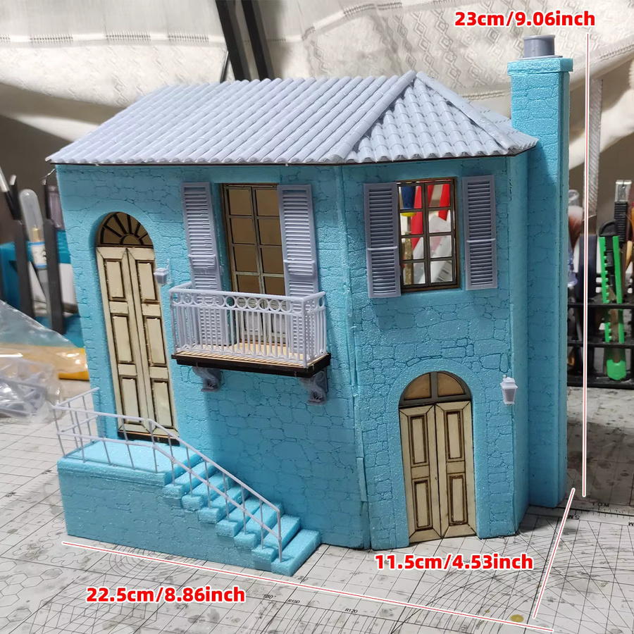 CorMake Miniatur-Architekturmodell europäisches toskanisches Landhaus, Modellbausatz im Maßstab 1:35 - Bild 2