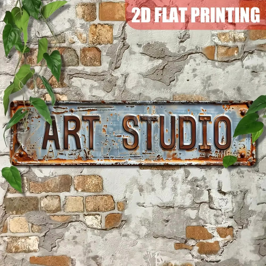 Vintage Art Studio dekoratives Metall-Wandschild Hello Young in Mehrfarbig für Innen- und Außenbereich - Bild 3