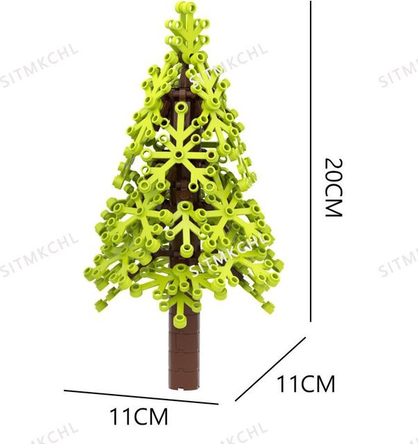 MOC Stadtwald Baum Pflanzgefäß Modell, Bausteine Set, ab 6 Jahren - Bild 1