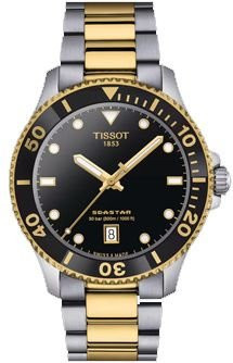Tissot Armbanduhr Seastar, Quarz, Edelstahl, 40 mm, Schwarz - Bild 1