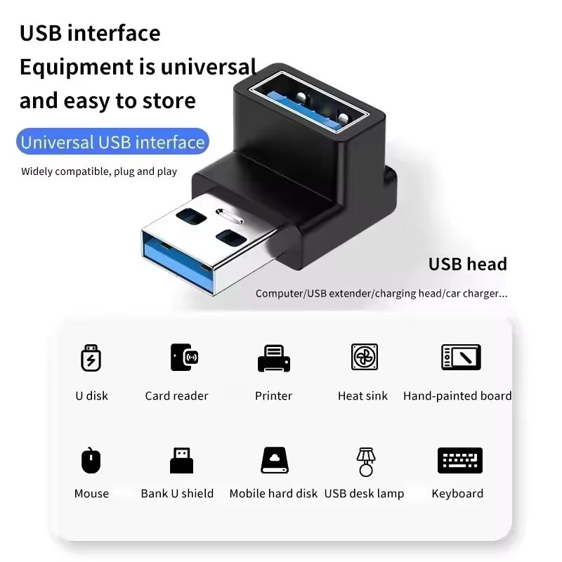 NNBILI USB 3.0 Winkeladapter 90 Grad Stecker auf Buchse, 10 Gbit/s Verlängerungsadapter für Laptop und PC, Schwarz - Bild 5