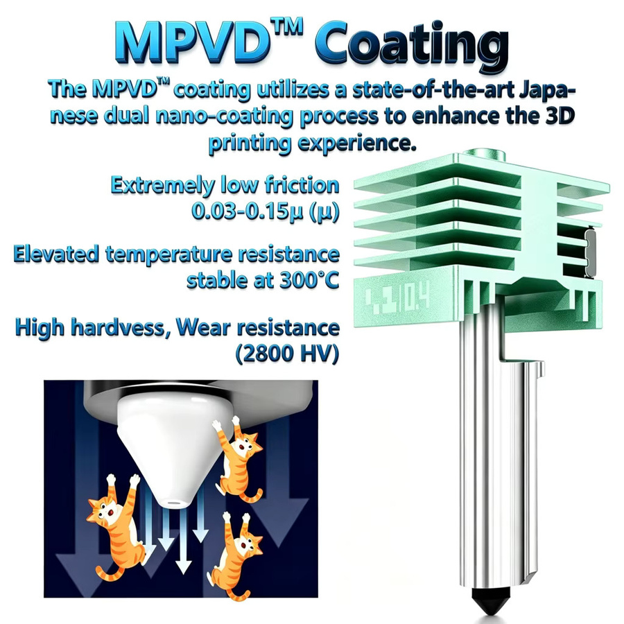MPVD High-Flow Hotend Upgrade mit Antihaftbeschichtung für Bambu Lab A2L X2D P2S H2D H2S A1 MINI A1 3D-Drucker - Bild 3