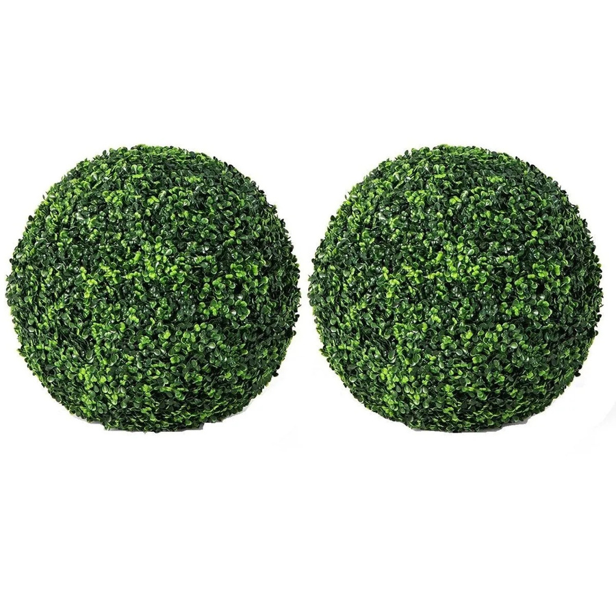 Costway 2er Set Buchsbaumkugeln in Dunkelgrün für Garten und Hochzeit, Durchmesser: 48 cm - Bild 2