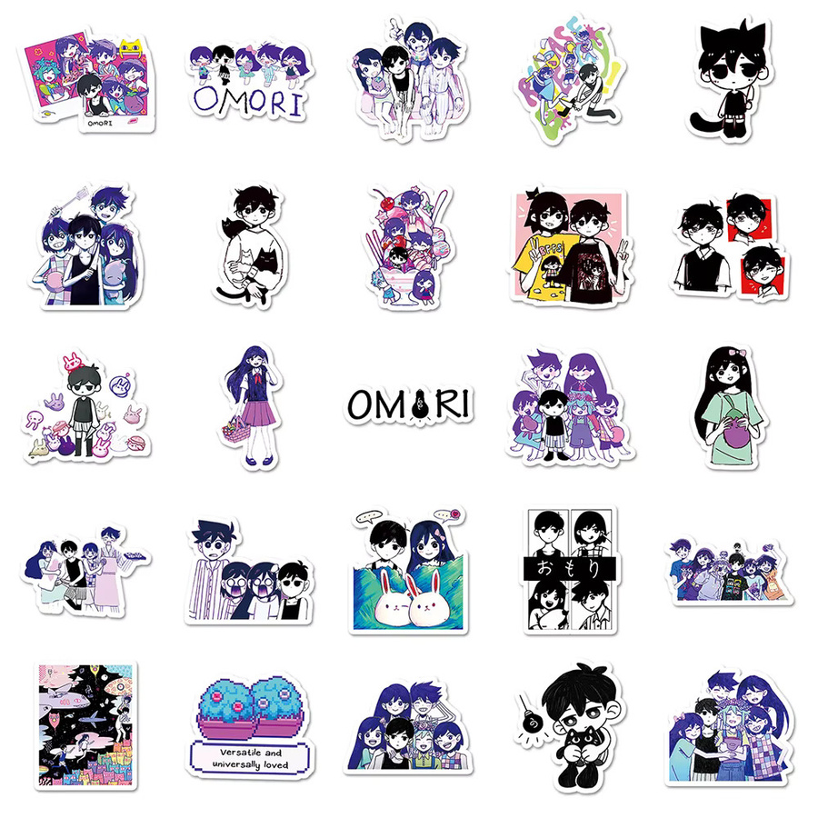 Bandai Omori Cartoon Aufkleber Set, Wasserdichte Graffiti Sticker für Laptop und Motorrad, Multicolor - Bild 3