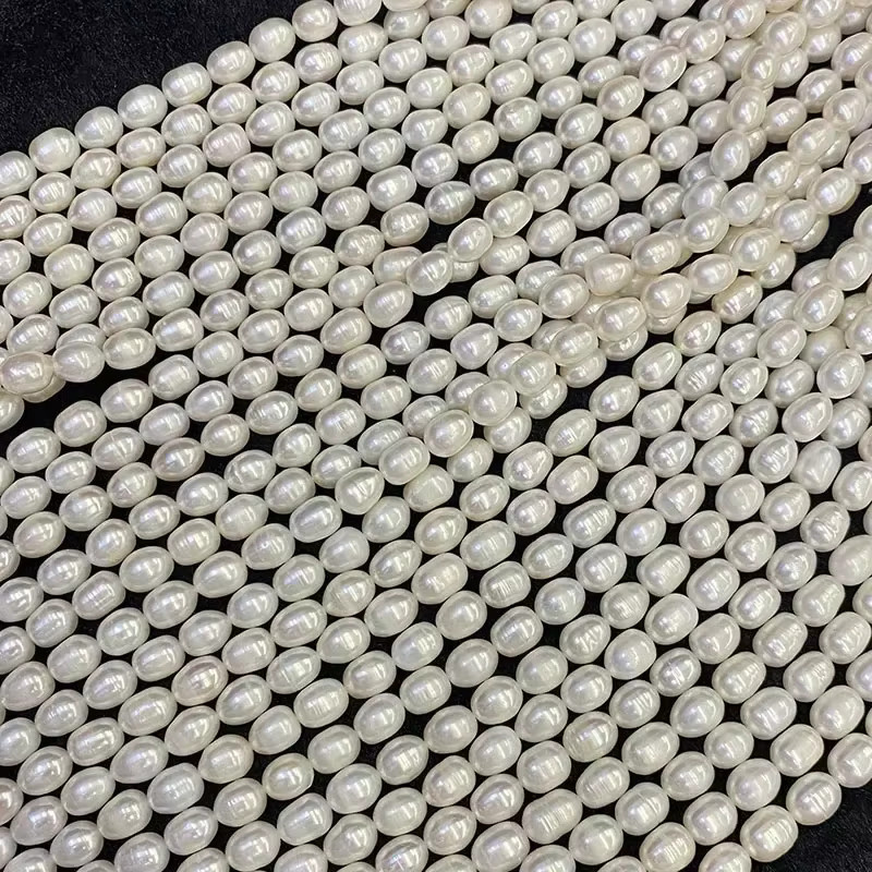 Flourishbeads Perlen, weiße Süßwasser Perlen, Reisform, 8-9mm - Bild 4
