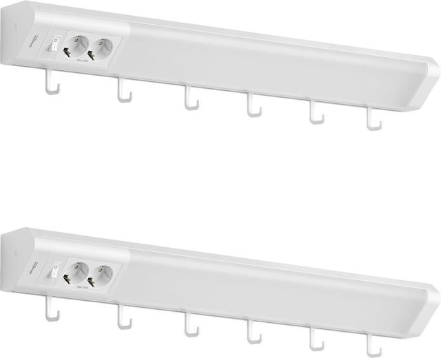 Oktaplex Talin 2er Set LED Unterbauleuchten für die Küche in Weiß mit Steckdose, Warmweiß 3000K - Bild 1