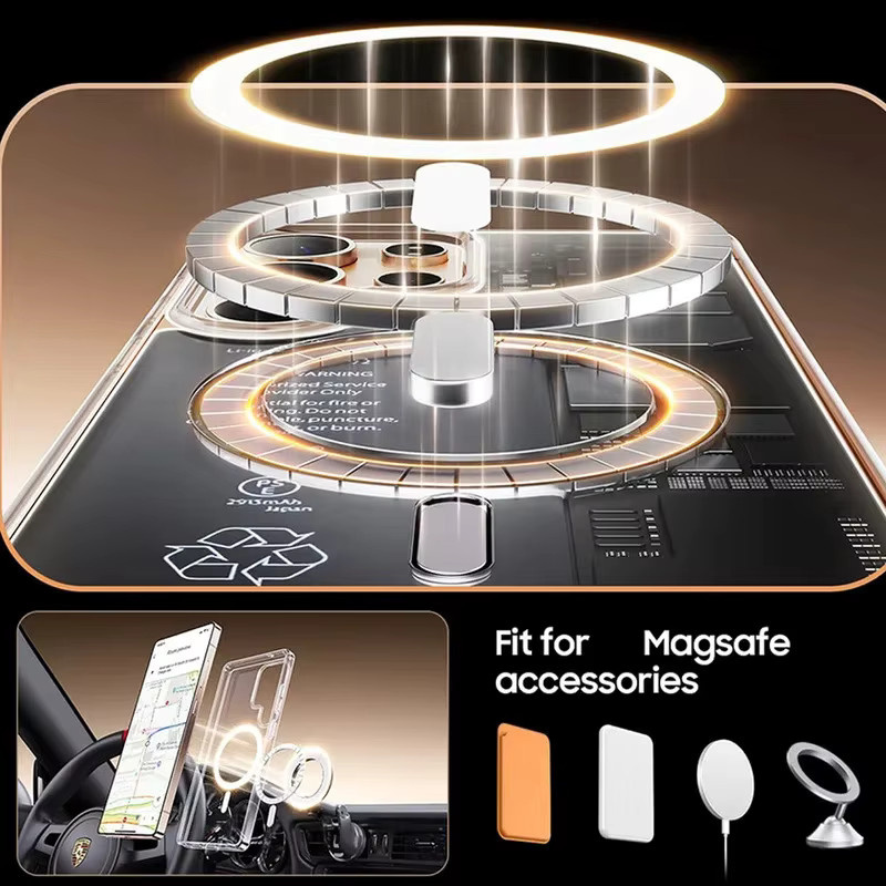 MagSafe Handyhülle für Samsung Galaxy S26 Ultra S25 Edge S24 Plus, magnetische Schutzhülle aus Acryl, transparent - Bild 6