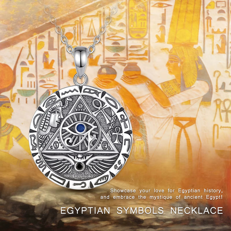 Eudora Halskette, 925 Silber, Ägypten Pyramide, Unisex - Bild 2