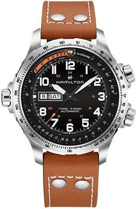 Hamilton Armbanduhr, Automatik, Edelstahl, Schwarz, Leder, Herren - Bild 1