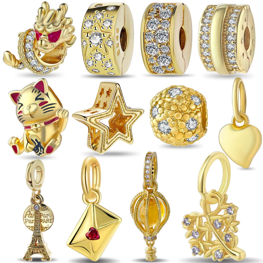 Charm Stern-Umschlag Heißluftballon, Zirkonia, Perle, Silber, Damen - Bild 1