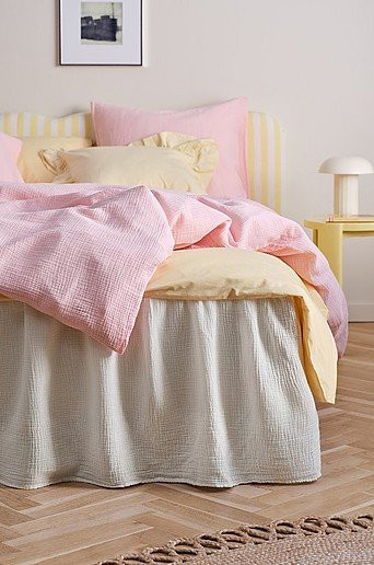 Jotex AMILIA Bettbehang aus Baumwolle in Weiß und Pink, Breite: 60 cm - Bild 1