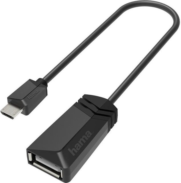 Hama USB-OTG-Adapter Micro-USB auf USB-A, Schwarz, USB 2.0, 480 Mbit/s - Bild 1