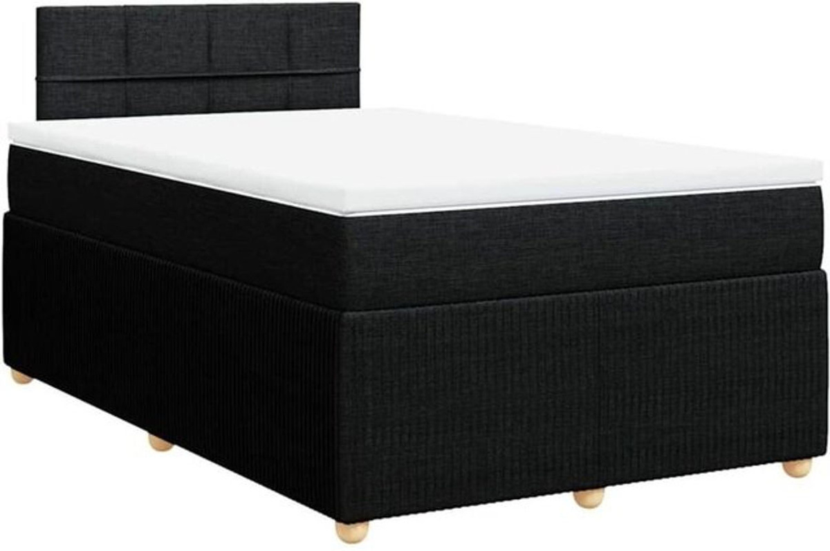 Vidaxl Boxspringbett mit Matratze in Schwarz aus Stoff und Holzwerkstoff B/T/H: 200 x 120 x 100,5 cm - Bild 1