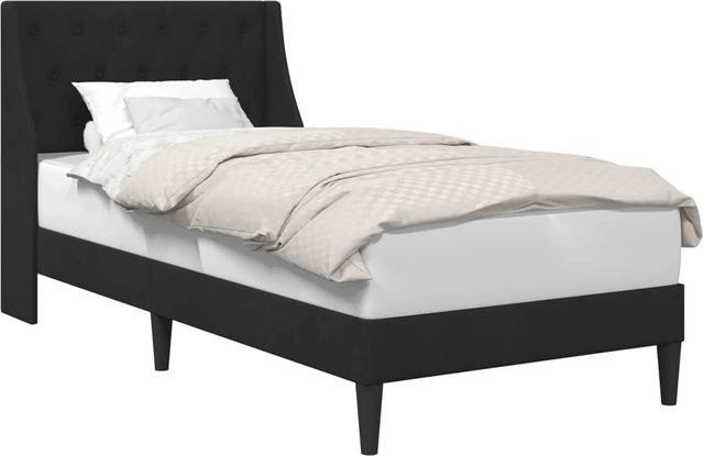 vidaXL Bettrahmen mit Kopfteil aus Samt in Schwarz, B/T/H: 80 x 200 cm - Bild 1